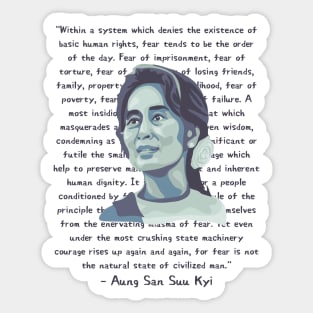 Aung San Suu Kyi Portrait and Quote Sticker